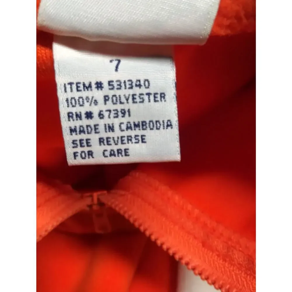 New Legends Vintage  Colorblock Orange & Cream Fleece Pullover Boys Size 7